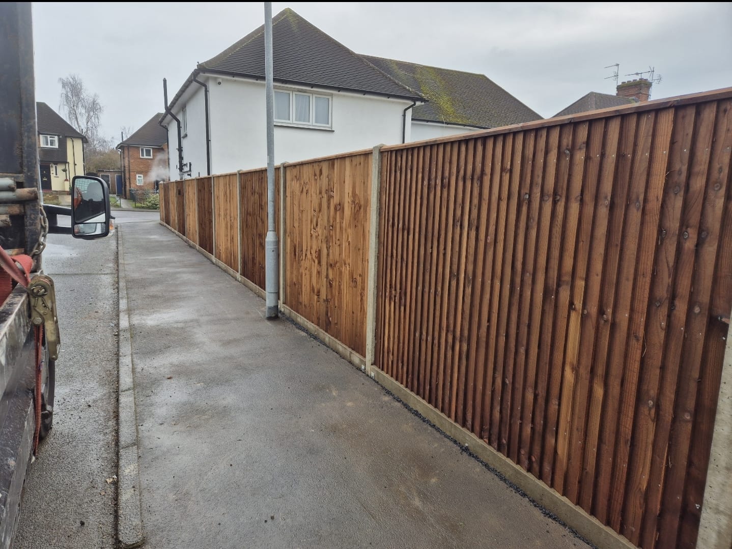 Decorative fence panel installed by Gardiner Fencing Services
